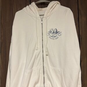 Brandy Melville Zip-Up Hoodie with Graphic